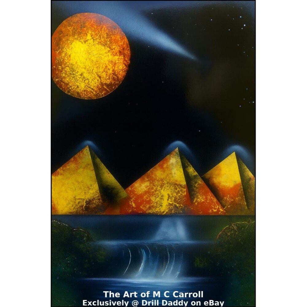🌄 Pyramid Sunset Waterfall Vinyl Sticker | Art of M C Carroll | Drill Daddy Exc